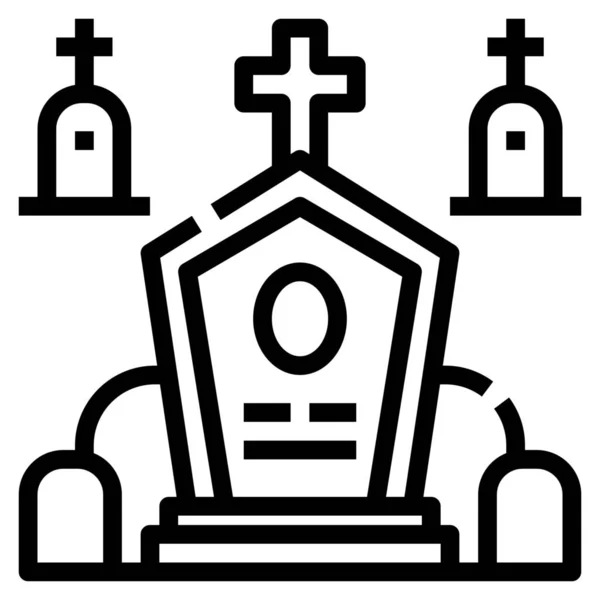 Icono Tumba Decoración Muerta — Vector de stock