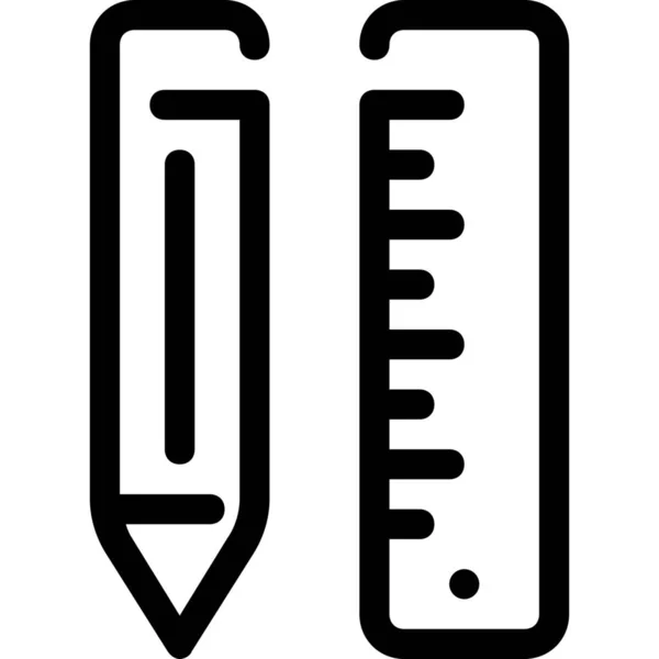 Bildung Grafisches Bleistift Symbol Outline Stil — Stockvektor