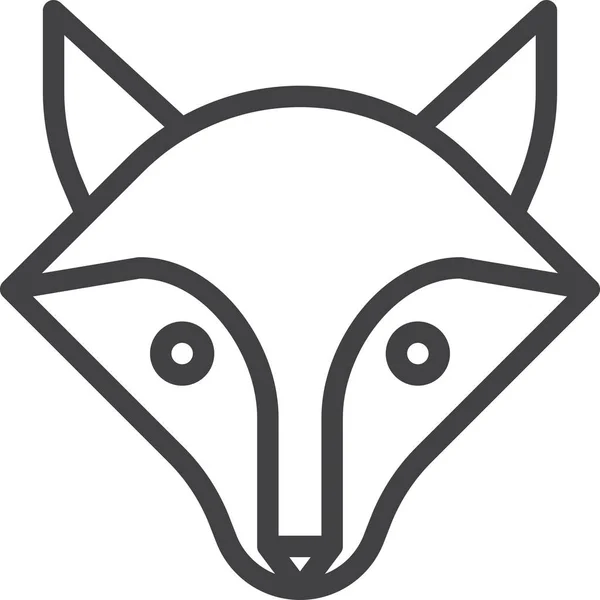 Icône Tête Renard Coyote Dans Style Outline — Image vectorielle