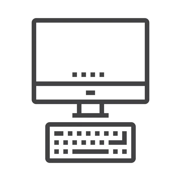 Icona Visualizzazione Desktop Del Computer — Vettoriale Stock