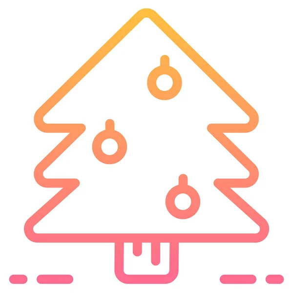 Χριστουγεννιάτικη Διακόσμηση Δέντρο Εικονίδιο Ομαλή Στυλ — Διανυσματικό Αρχείο