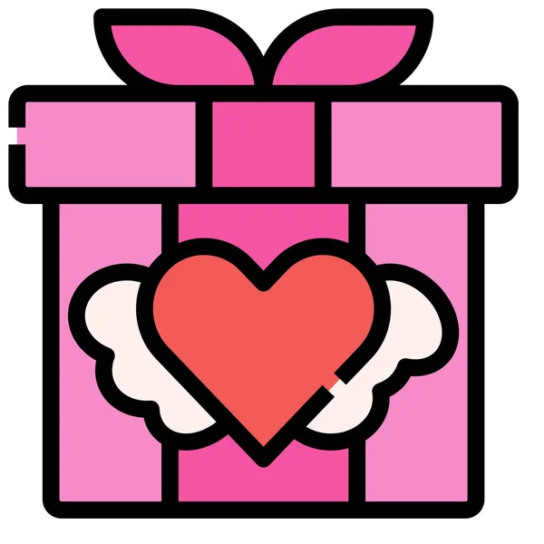 Presentförpackning Valentine Ikon — Stock vektor