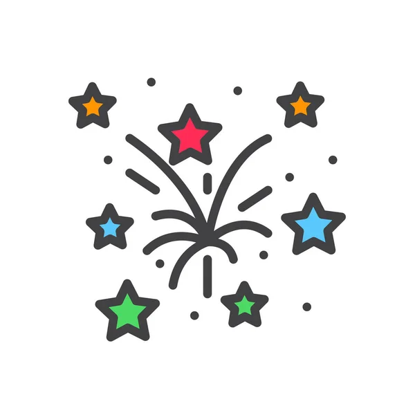 Explosion Festival Fireforks Icon Filled Outline Style — Stock Vector