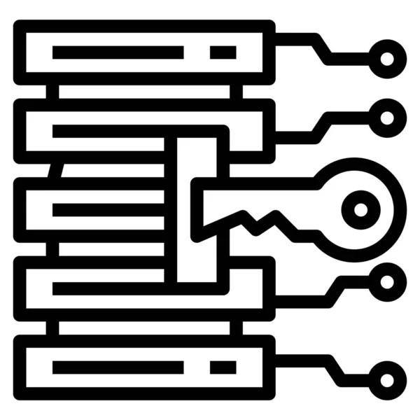 Ícone Dados Negócios Acesso Estilo Esboço — Vetor de Stock