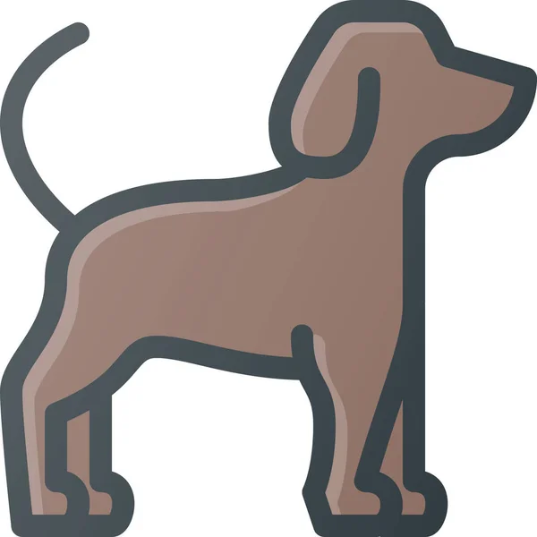 Animal Compañía Perro Icono Relleno Esquema Estilo — Vector de stock