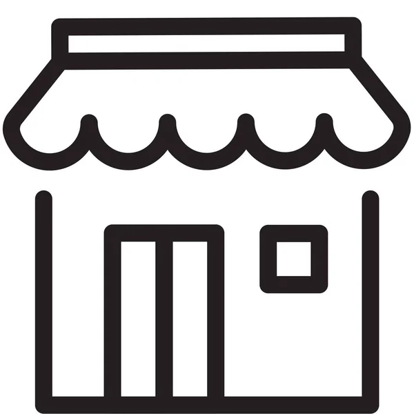 Tienda Tienda Web Icono Tienda Estilo Esquema — Vector de stock