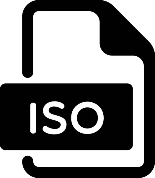 Значок Файла Iso Твердом Стиле — стоковый вектор