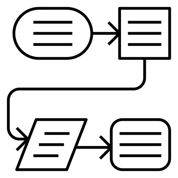 Diagramm Flussplan Symbol Umrissstil — Stockvektor