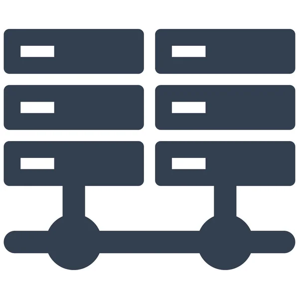 Info Information Network Icon Soliden Stil — Stockvektor