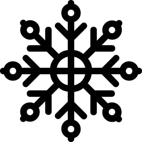 Schneeflocke Winter Ikone Umriss Stil — Stockvektor