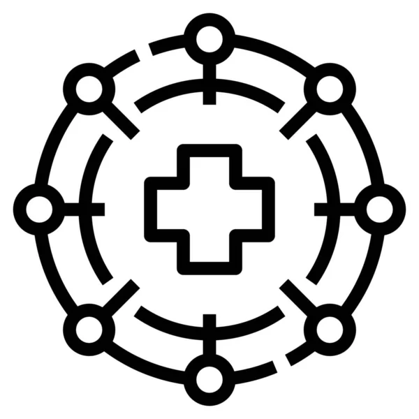 System Krankenhaus Netzwerk Symbol — Stockvektor
