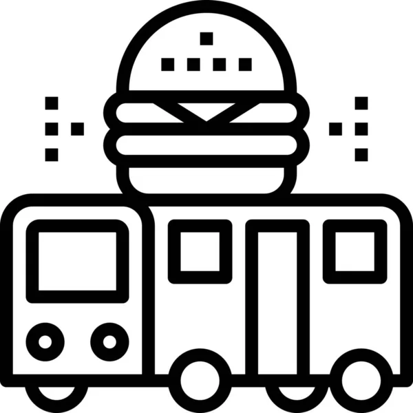 Иконка Едой Автобусов Стиле Outline — стоковый вектор