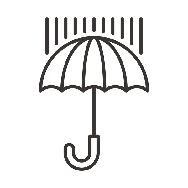 Sonnenschirmschutz Regensymbol Outline Stil — Stockvektor