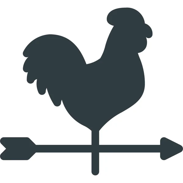 吹公鸡方向图标在坚实的风格 — 图库矢量图片