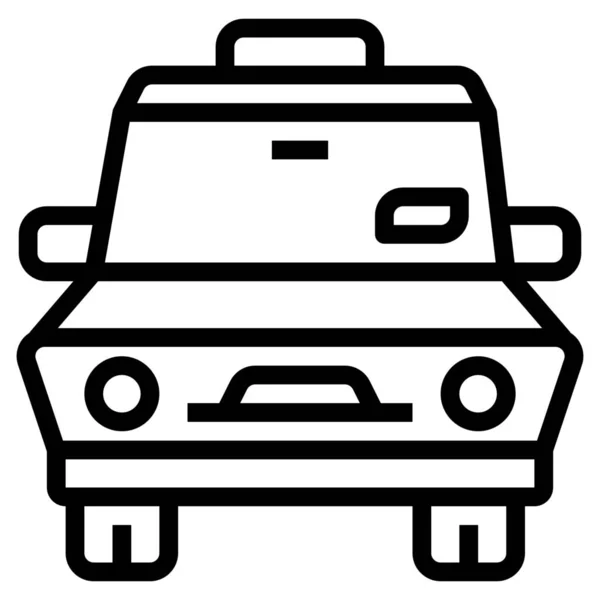 Auto Taxi Vervoer Pictogram Grote Lijnen Stijl — Stockvector