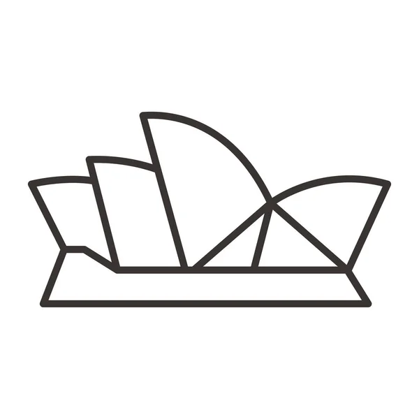 澳大利亚房屋的地标图标的轮廓风格 — 图库矢量图片