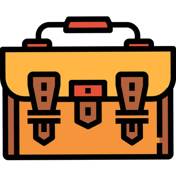 Mochila Bolsa Equipaje Icono Estilo Contorno Lleno — Vector de stock