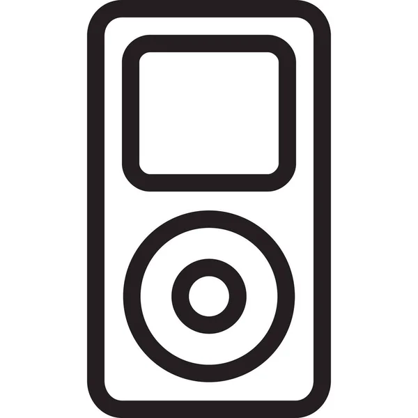 Icona Apple Audio Ipod Stile Outline — Vettoriale Stock