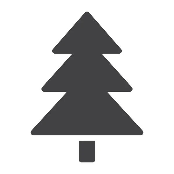 Tannenbaum Ikone Solid Stil — Stockvektor