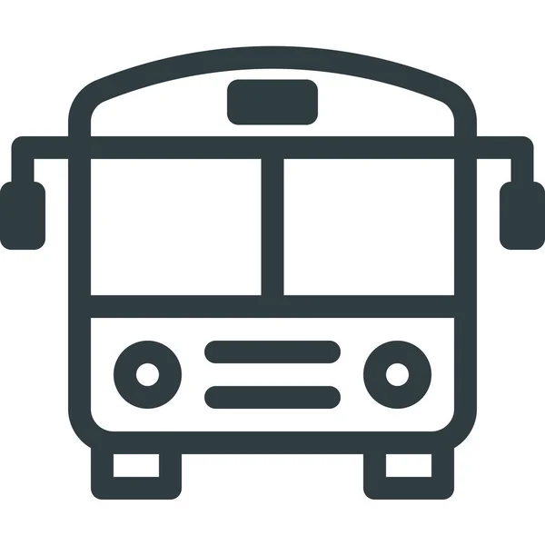 Bus Okulu Taşıma Simgesi Ana Hat Biçiminde — Stok Vektör