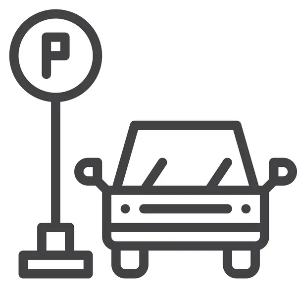 Car Parcing Street Icon — Stok Vektör