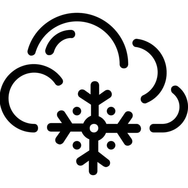 Cloud Freeze Snow Icon Outline Style — Stock Vector