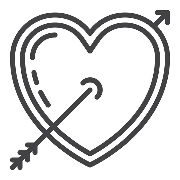 Pil Hjerte Kærlighed Ikon Outline Stil – Stock-vektor