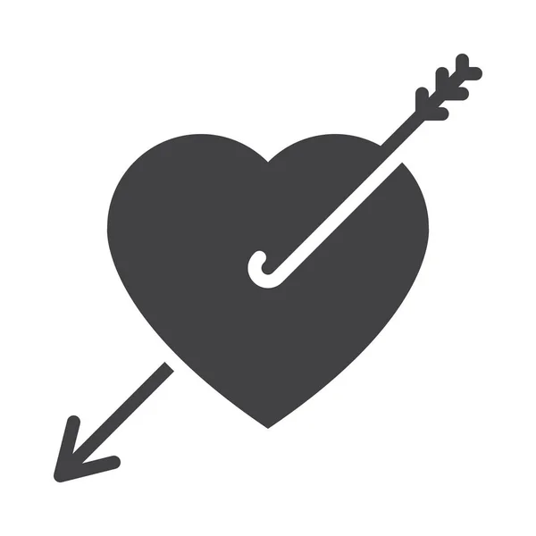 Arrow Cupid Heart Icon — Stock Vector