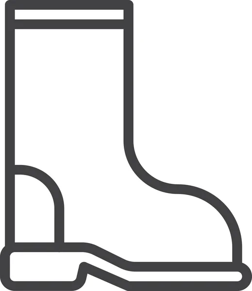 Scarpe Stivale Icona Protettiva Stile Outline — Vettoriale Stock