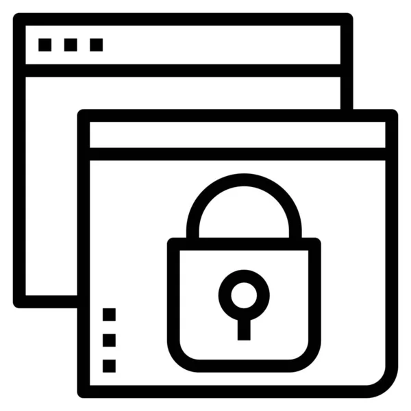 Icône Sécurité Design Lock Dans Style Outline — Image vectorielle