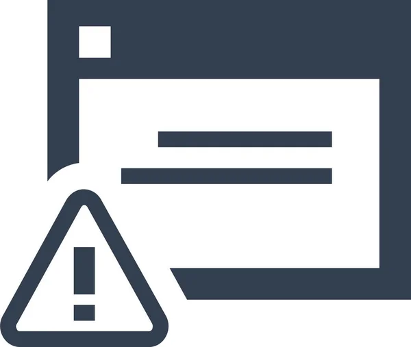 Aufmerksamkeit Browser Gefahr Symbol Solid Stil — Stockvektor