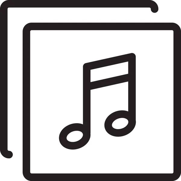 Album Audio Collection Icon Outline Stil — Stockvektor