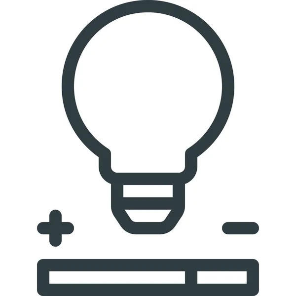 Ajuster Icône Ampoule Luminosité Dans Style Outline — Image vectorielle