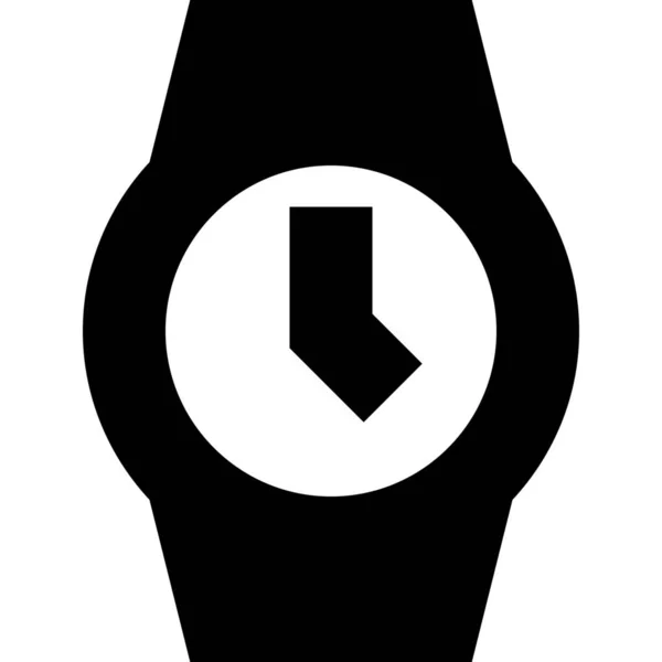 Reloj Icono Tiempo Organización Estilo Sólido — Archivo Imágenes Vectoriales