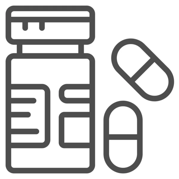 Ayuda Medicamento Icono Médico Estilo Esquema — Vector de stock