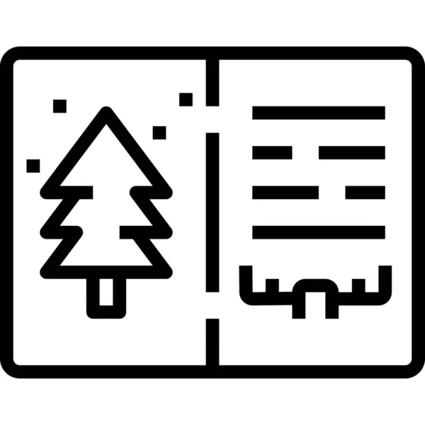 Card Christmas Greetings Icon Outline Style — Stock Vector