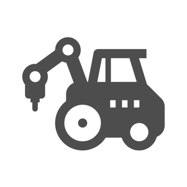 Ikone Der Baumaschinenindustrie Soliden Stil — Stockvektor