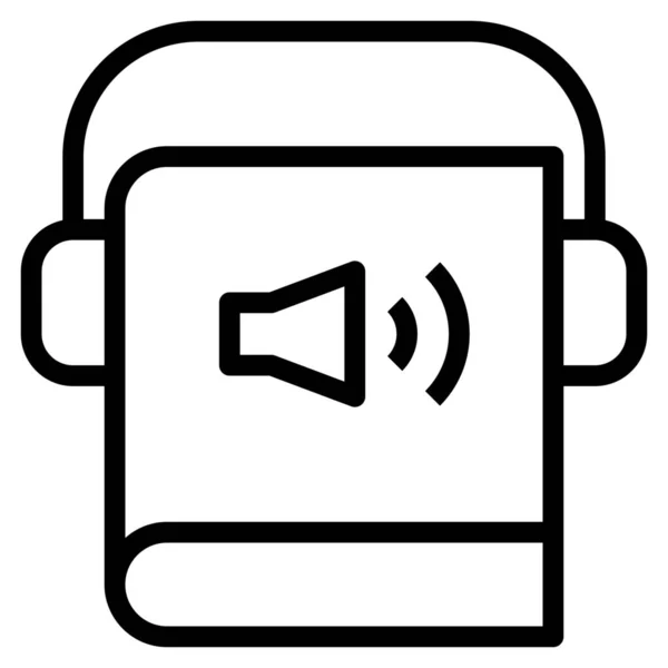 Audio Audiolibro Libro Icono Educación Escuela Categoría Aprendizaje — Vector de stock