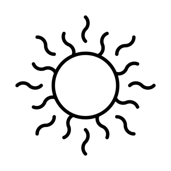 Светлая Солнечная Иконка Стиле Контура — стоковый вектор