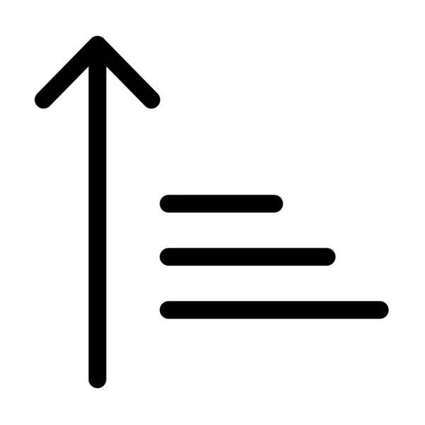 Aufsteigendes Sortierungssymbol Outline Stil — Stockvektor