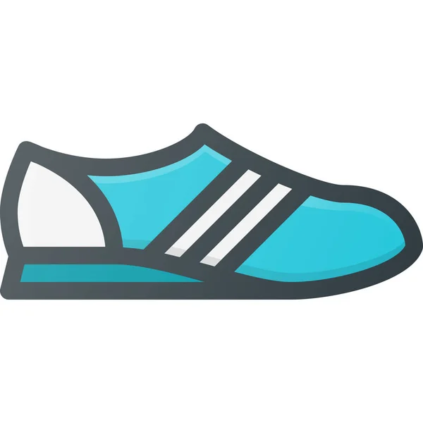 Zapatilla Deportiva Icono Estilo Contorno Lleno — Vector de stock