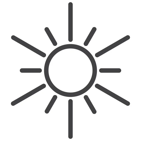 Ana Hatlar Biçiminde Sıcak Işık Güneş Simgesi — Stok Vektör