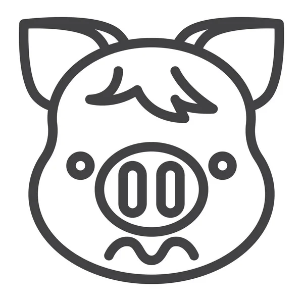 Ícone Porco Emoji Confuso Categoria Emoji — Vetor de Stock