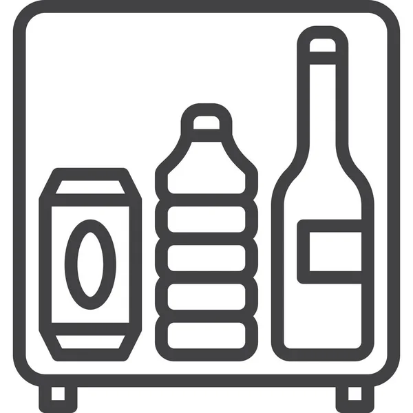 Bar Bottle Icebox Icon Tourism Hotels Hospitality Category — Stock Vector