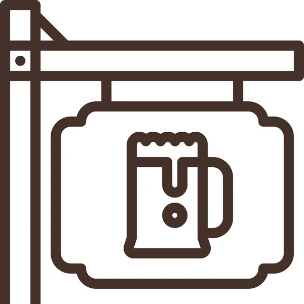 Beer Place Pub Icon Outline Style — Stock Vector