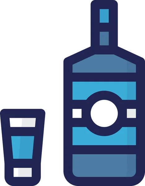 Значок Пляшки Алкоголем Заповненому Контурі — стоковий вектор