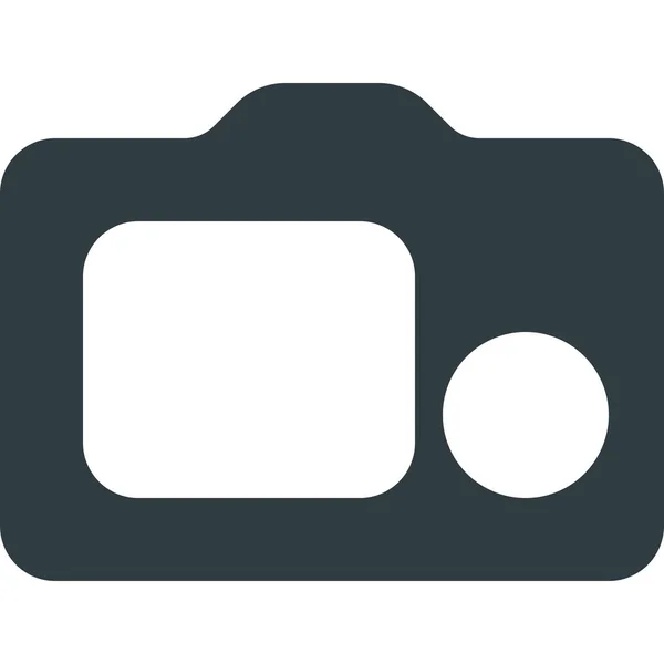 Ikona Obiektywu Aparatu Fotograficznego Stałym Stylu — Wektor stockowy