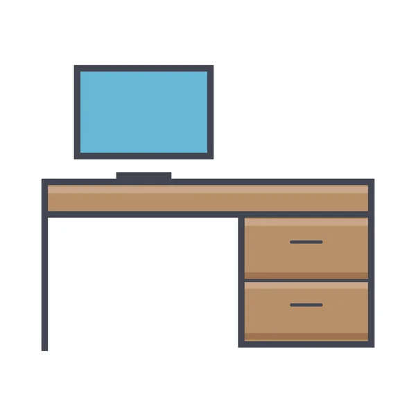 Color Decorar Icono Los Muebles Estilo Contorno Lleno — Vector de stock