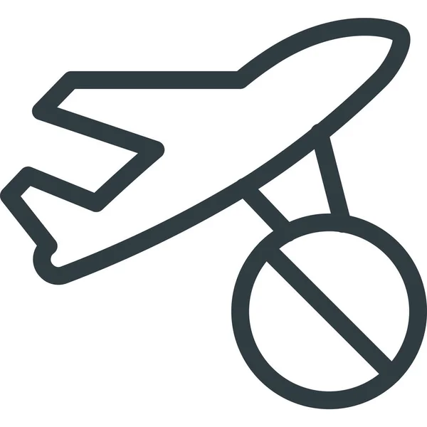 Cancel Flight Plane Icon Outline Style — Vetor de Stock