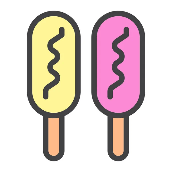 Sausage Skewer Fast Icon — Vector de stock